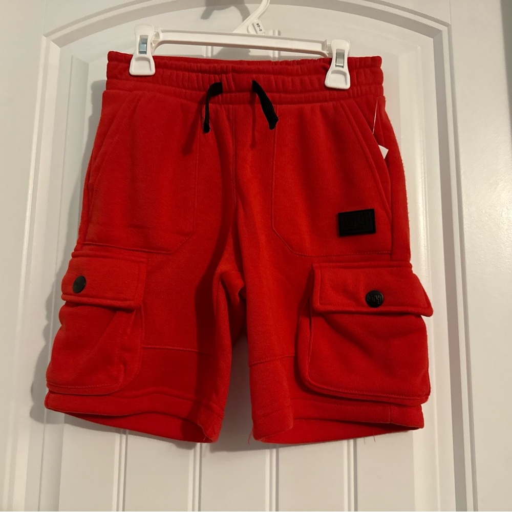 Great GTL4 boys size 8 red drawstring cargo sweat shorts